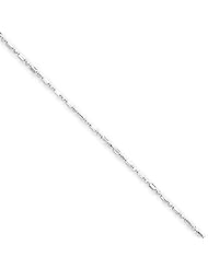 1mm, 14 Karat White Gold, Diamond-Cut Bead Chain - 18 inch