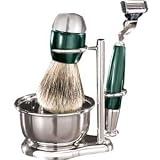 Luxury Green and Chrome 4 Piece Razor