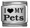 Clearly Charming I Heart my Pets Laser Etched Italian Charm