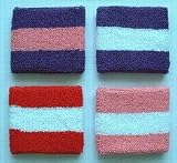 Sporting Goods : GOGO Thick Two Color Stripe Wrist Band(Wide)(price/each), Wristband, Sweatband