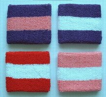 GOGO Thick Two Color Stripe Wrist Band(Wide)(price/each), Wristband, Sweatband