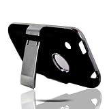 Black With Stand Steel Texture Faceplate Hard Plastic Protector Snap-On Cover Case For Apple iPhone 3GS