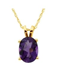 Genuine Amethyst Pendant in 14k Yellow Gold