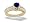 14K Yellow Gold Round Created Sapphire and Diamond Ring - Size 4