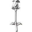 Sterling Silver 925 Rose Nipple Bar