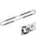 Titanium and 3 Silver Segment Curb Chain by Ti2 Titanium- 18 inches- Width 10.6mm