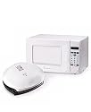 George Foreman GR36TMW3504W Jumbo size grill with bonus Toastmaster .6 cube digital microwave oven.