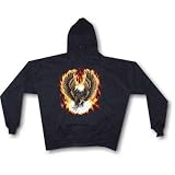Flaming Eagle Biker Style Hoodie by 99volts.com