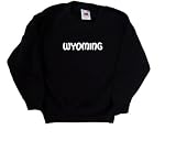 Wyoming text Black Kids Sweatshirt