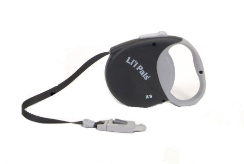 Lil Pals Retractable Leash, Extends 12-Feet long, For dogs up to 16#, Black