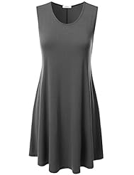 Sleeveless Tank Rayon/Spandex Flared-Skirt  Dress