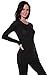 Active Basic Athletic Fitted Plain Long Sleeves Round Crew Neck T Shirt Top (Medium, Black)