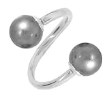 14 Gauge 5/8 - Peacock Pearl 14kt White Gold Twister - 5mm