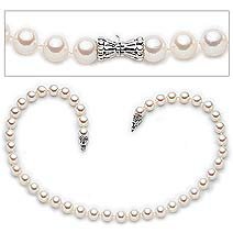 9-9.5mm Akoya Cultured Pearl Strand knotted with 14k Clasp
