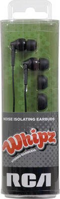 RCA HP820BK WHIPZ Noise-Isolating Earphones (Black)