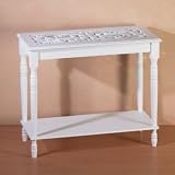DISTRESS WHITE WOOD HALL TABLE