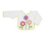 Mullins Square Sleeved Velour Bib with Flower Garden