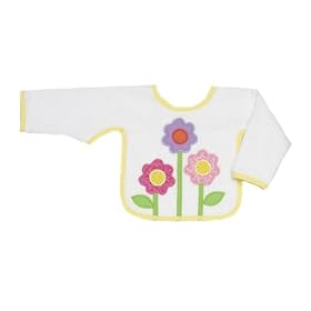 Mullins Square Sleeved Velour Bib with Flower Garden