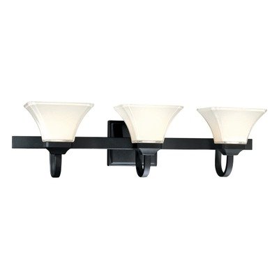 Minka Lavery 6813-66, Agilis Reversible Glass Wall Vanity Lighting, 3 Light, 300 Total Watts, Black