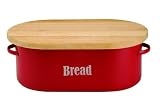 Typhoon Bread Bin With Wood Lid - Red