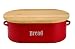 Typhoon Bread Bin With Wood Lid - Red