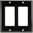 Leviton 80409-E 2-Gang Decora/GFCI Device Decora Wallplate, Standard Size, Thermoset, Device Mount, Black