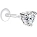 16 Gauge 3/8 Clear CZ Heart Bioplast Tragus Labret Monroe
