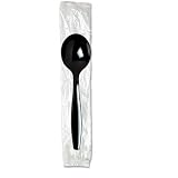 DIXIE FOOD SERVICE SH53C Individually Wrapped Spoons Plastic Black 1000/carton