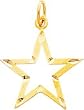 14K Yellow Gold Star Charm Diamond-Cut