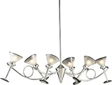 Elk 3654/6 6-Light Chandelier In Silver Leaf And Frosted Martini Glass