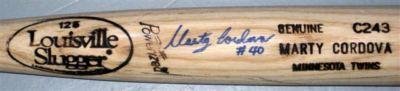 Marty Cordova Autographed Bat - Louisville Slugger Pm ~jsa Coa~ - Autographed MLB Bats