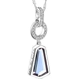 LoLo & Co Designer Jewelry - Freaky Collection - Womens Sterling Silver Necklace Plated in Platinum with 2.9ctw Amethyst and 0.11ctw Diamond - Length 18 in.