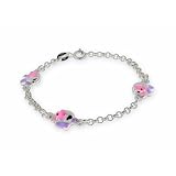 Eve's Addiction Purple and Pink Enamel Elephant Childrens Charm Bracelet