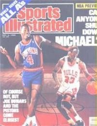 Joe Dumars Autographed/Hand signed Detroit Pistons Sports Illustrated Magazine