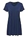 Made by Johnny MBJ WT1057 Womens V Neck Short Sleeve Pleats Tunic Top XL Navy