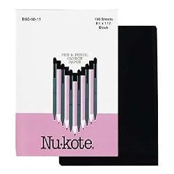 Nu-Kote B601011 Carbon Paper for Handwriting, Black, 100 Sheets per Box
