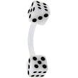 Bioplast White Dice Belly Ring