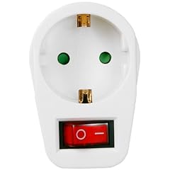 Steckdosenschalter 250V - 3500W mit Kindersicherung f�r Schuko Steckdosen in weiss / abschaltbar / stromsparend - GS gepr�fte Sicherheit