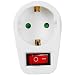 Steckdosenschalter 250V - 3500W mit Kindersicherung f�r Schuko Steckdosen in weiss / abschaltbar / stromsparend - GS gepr�fte Sicherheit