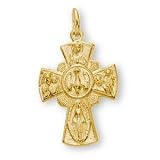 24K Gold Plated Four Way Cross and 18-inch Chain