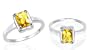 Radiant Cut Citrine Solitaire Ring Sterling Silver