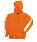 NEW Sport-Tek - Pullover Hooded Sweatshirt with Stripe Orange/White-S