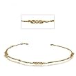 Figaro Ankle Bracelet Womens w/ Spring Ring Clasp Crafted in Solid 14K Gold