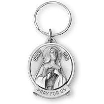 Fine Pewter Saint Rita Key Chain