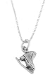Sterling Silver Double Sided Figure Skater Ice Skate Necklace