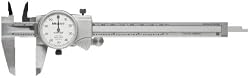 Mitutoyo 505-675 Dial Caliper, 0.1" Per Rev., White Face, 0-6" Range, +/-0.001" Accuracy, 0.001" Graduation