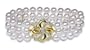 6.5x7mm AAA Quality Japanese Akoya Triple Strand Bracelet - 7 inches (Pin Wheel Clasp