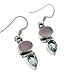 Genuine Blue Topaz and Rose Quartz Sterling Silver Hook Earrings