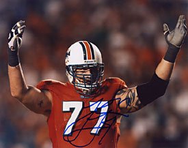Jake Long Autographed / Signed Miami Dolphins Football 8x10 Photo