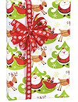 Christmas SANTA REINDEER SLEIGH Gift Wrap Wrapping Paper - 16ft Roll